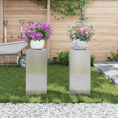 Buiten Plant Stands Pilaar 2 Stuks 24X24X55 Cm Roestvrijstaal 2x (55 cm)