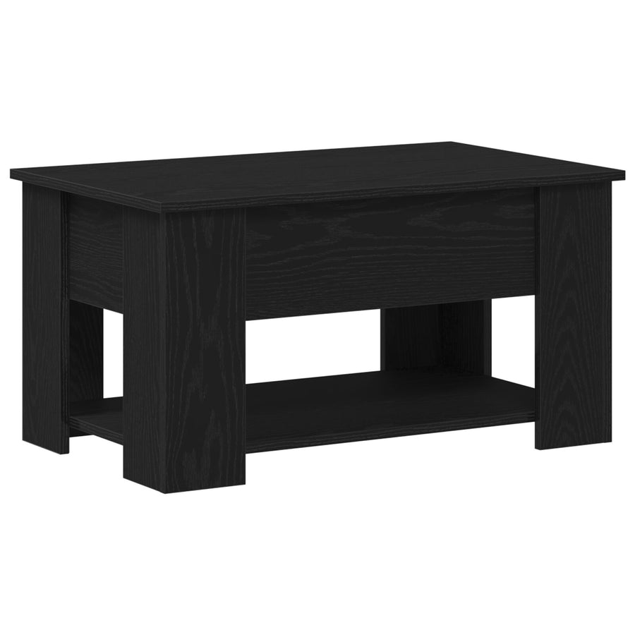 Zwarte Eiken Tafel 79X49X41 Cm Gemaakt Van Engineered Wood