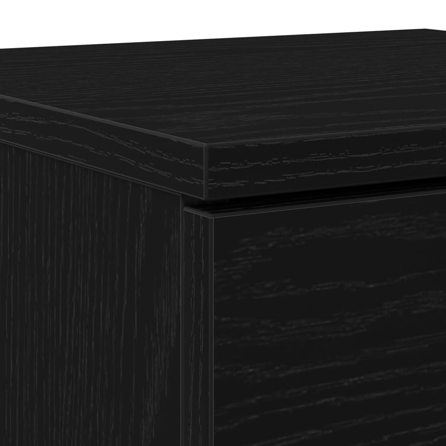 Sideboards 2 Stuks Zwart Eiken 30X30X70 Cm Bewerkt Hout