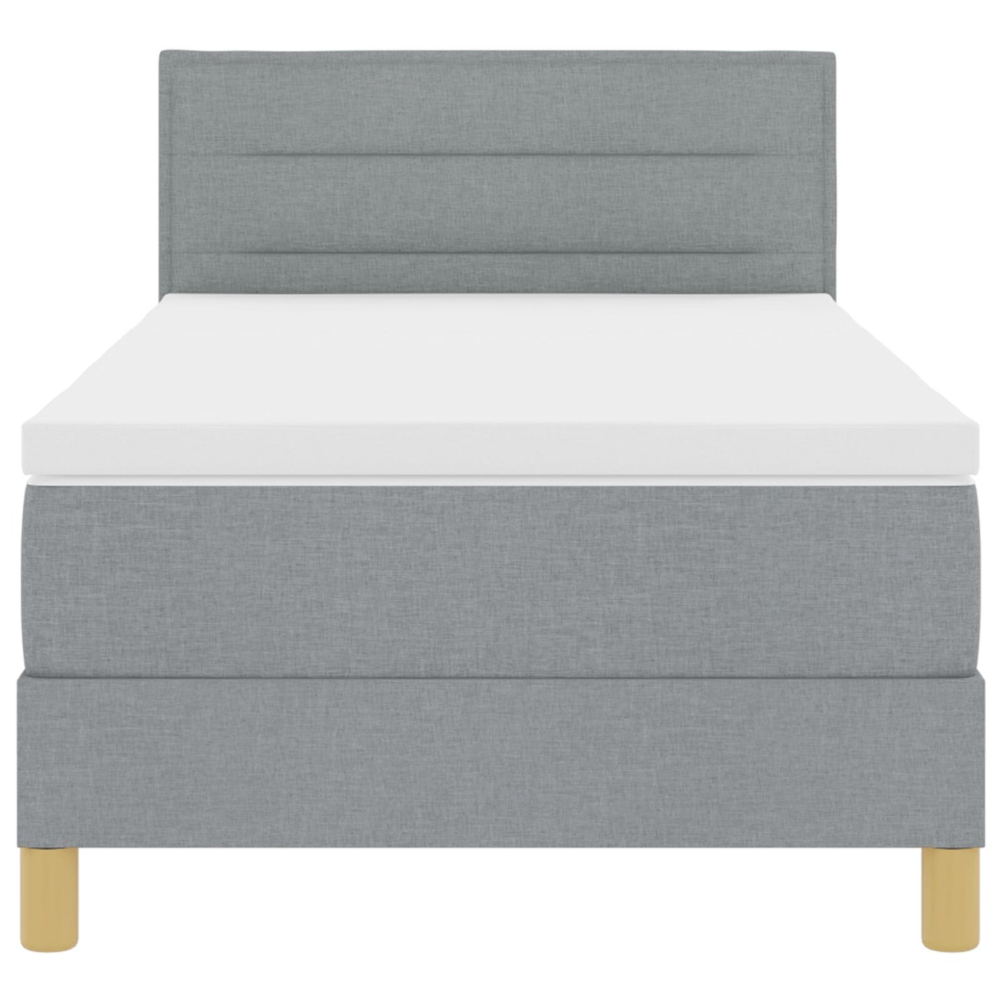 Boxspring Bed Met Matras Stof Lichtgrijs 90 x 200 cm Lijnen ontwerp