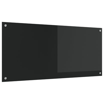 Keukenachterwand 110X50X0,6 Cm Gehard Glas Zwart 110 x 50 cm