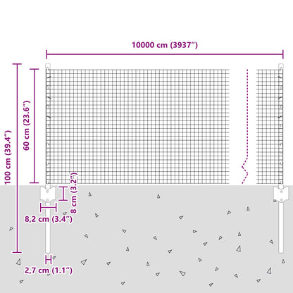 Gelaste Draadhek Met 44 U-Palen Groen 0,6X100 M Staal