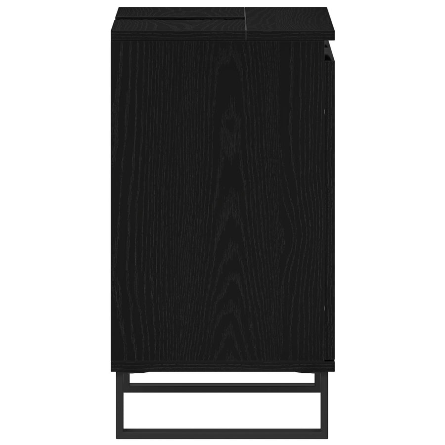 Badkamer Wastafel Kast Zwart Eik 58X33X60 Cm Gelaagd Hout