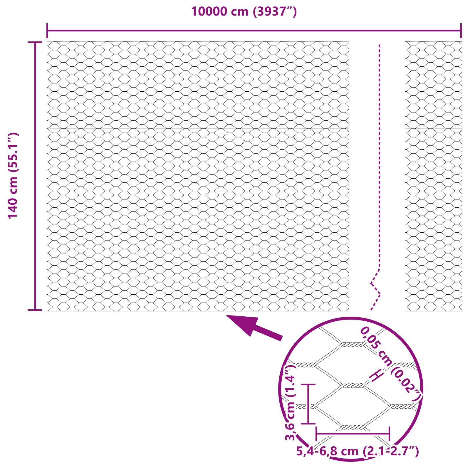 Hekpalen 22 St U-Kanaal 140 Cm Gegalvaniseerd Staal,  Hexagon Hek 1.4X100 M Gegalvaniseerd Staal