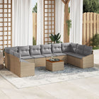 Tuin loungeset 11-delig polyrattan beige