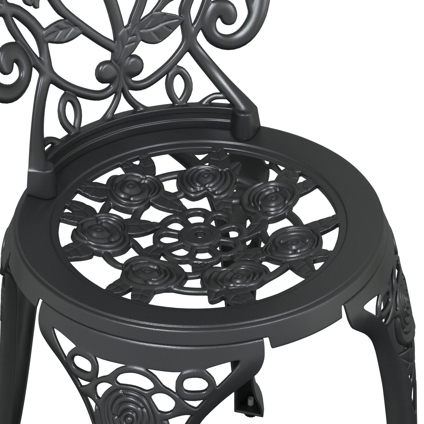 3-Delig Tuin Bistro Set Giet铝 Zwart