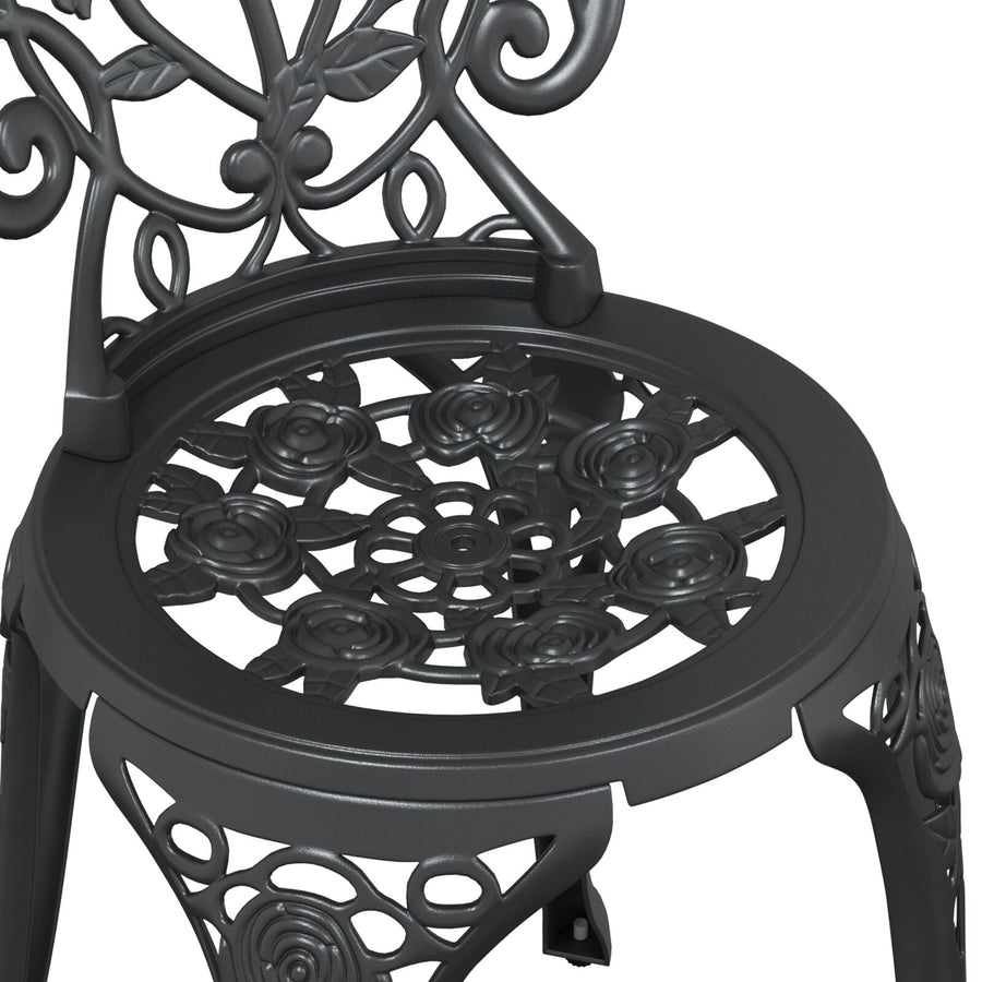 3-Delig Tuin Bistro Set Giet铝 Zwart