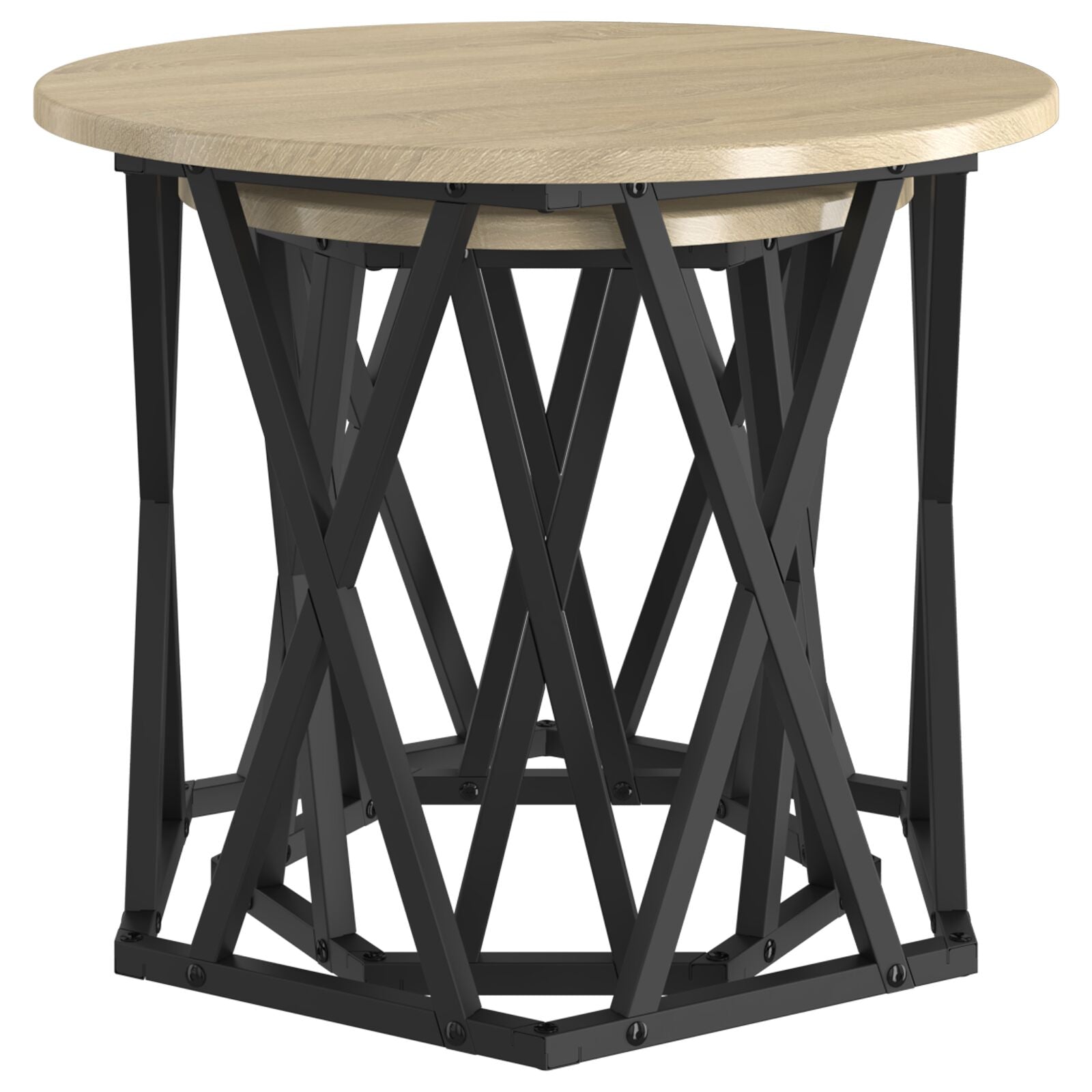 Nesting Bijzettafels 2 Stuks Engineered Hout Sonoma eiken