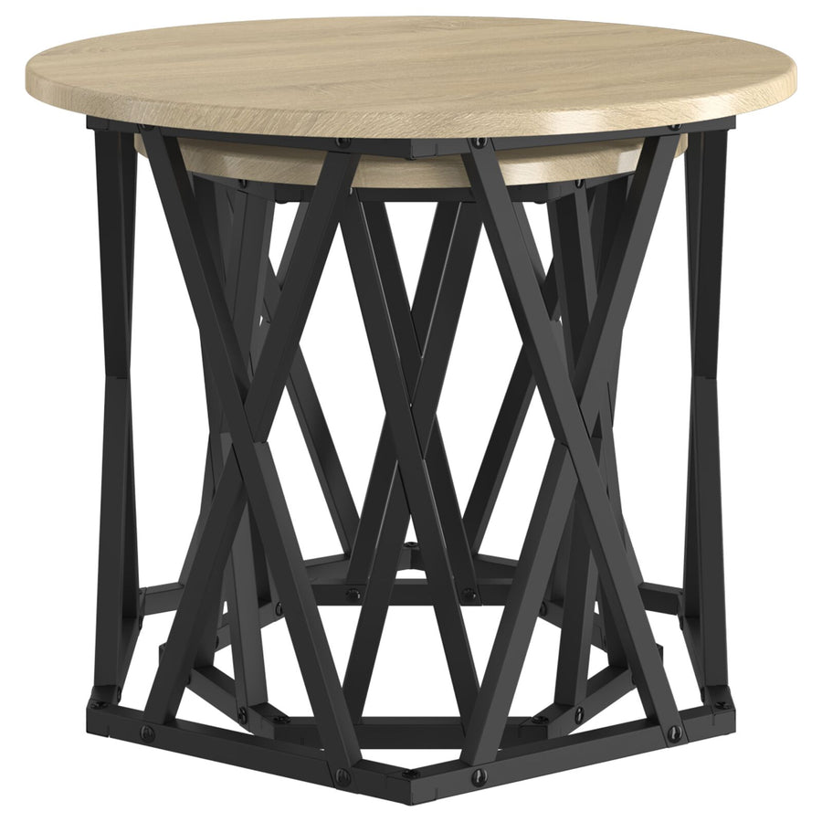 Nesting Bijzettafels 2 Stuks Engineered Hout Sonoma eiken