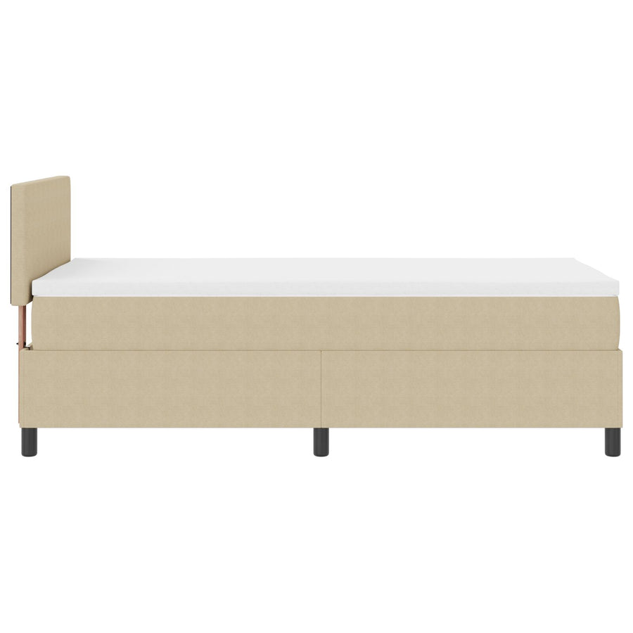 Box Spring Bed Met Matras Lichtgroen Grijs 80X200 Cm Corduroy Stof