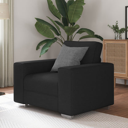 Fauteuil Stof Zwart 59 cm