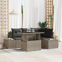 Tuinbank Set Set Van 5 Grijs Riet, Polyester Tuinbank Set
