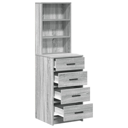 Highboard 40X41X135 Cm Bewerkt Hout Grijs sonoma