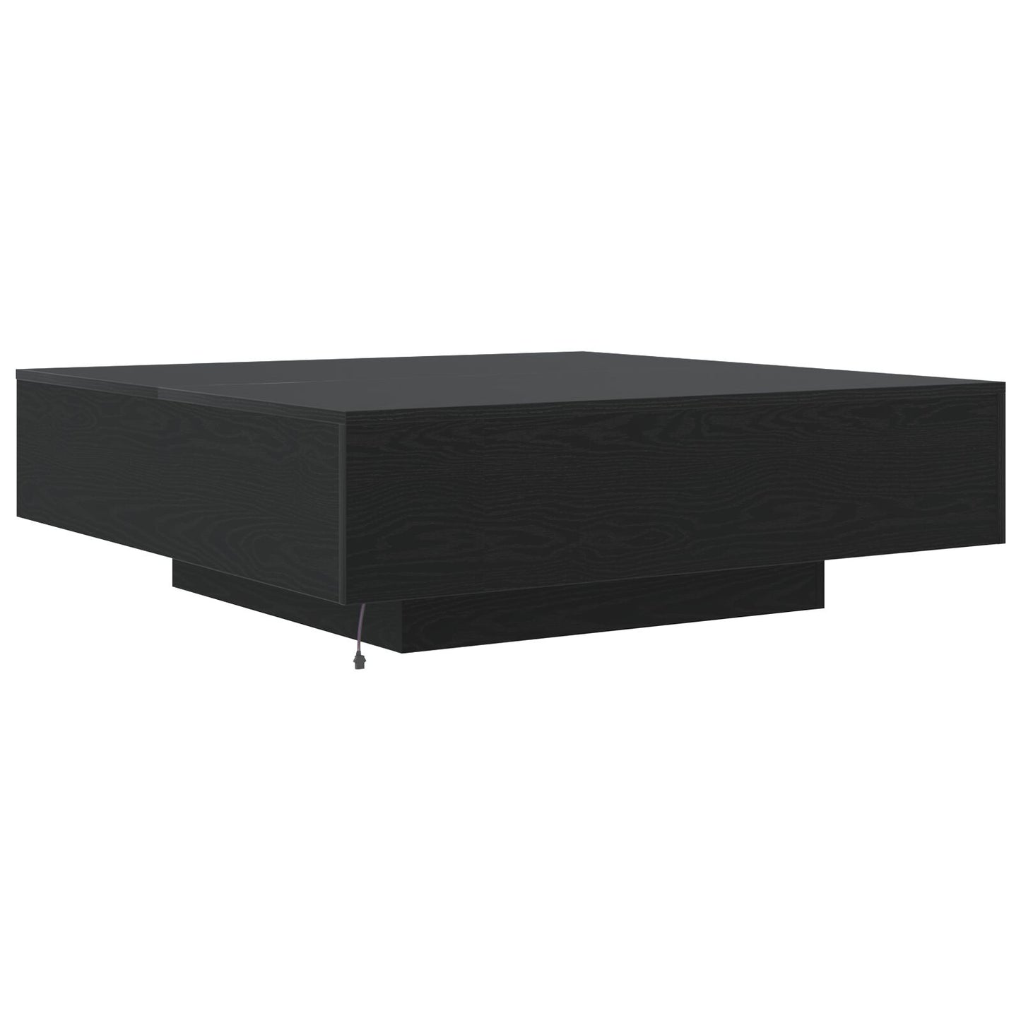 Salontafel Met Led-Verlichting Zwart Eiken 100X100X31 Cm