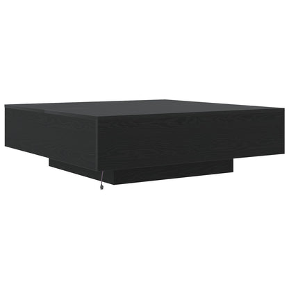 Salontafel Met Led-Verlichting Zwart Eiken 100X100X31 Cm