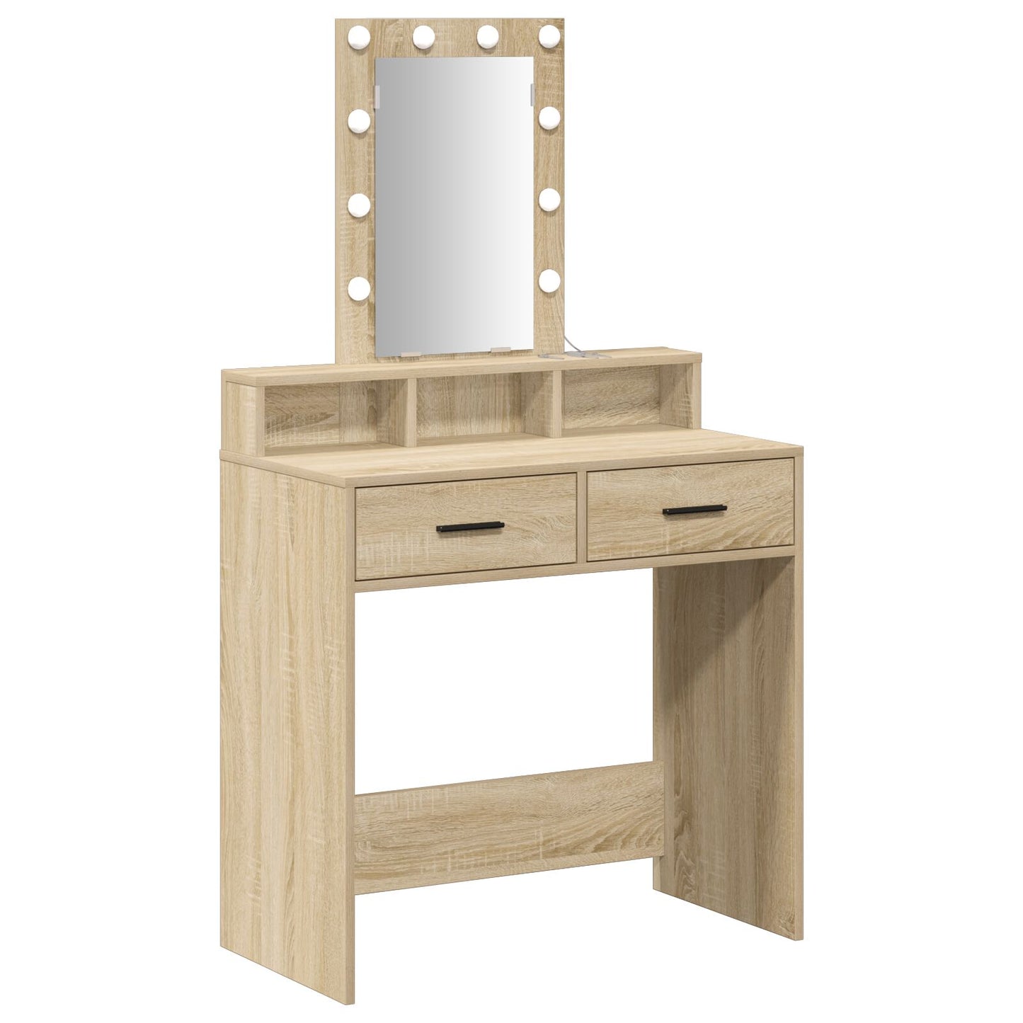 Make-Up Tafel Met Led Verlichting Sonoma eiken 79 x 41 x 140 cm