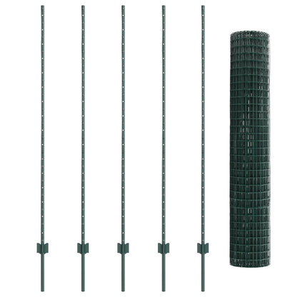 Tuinomheining Set Set Van 2 Groen Gepoedercoat Staal