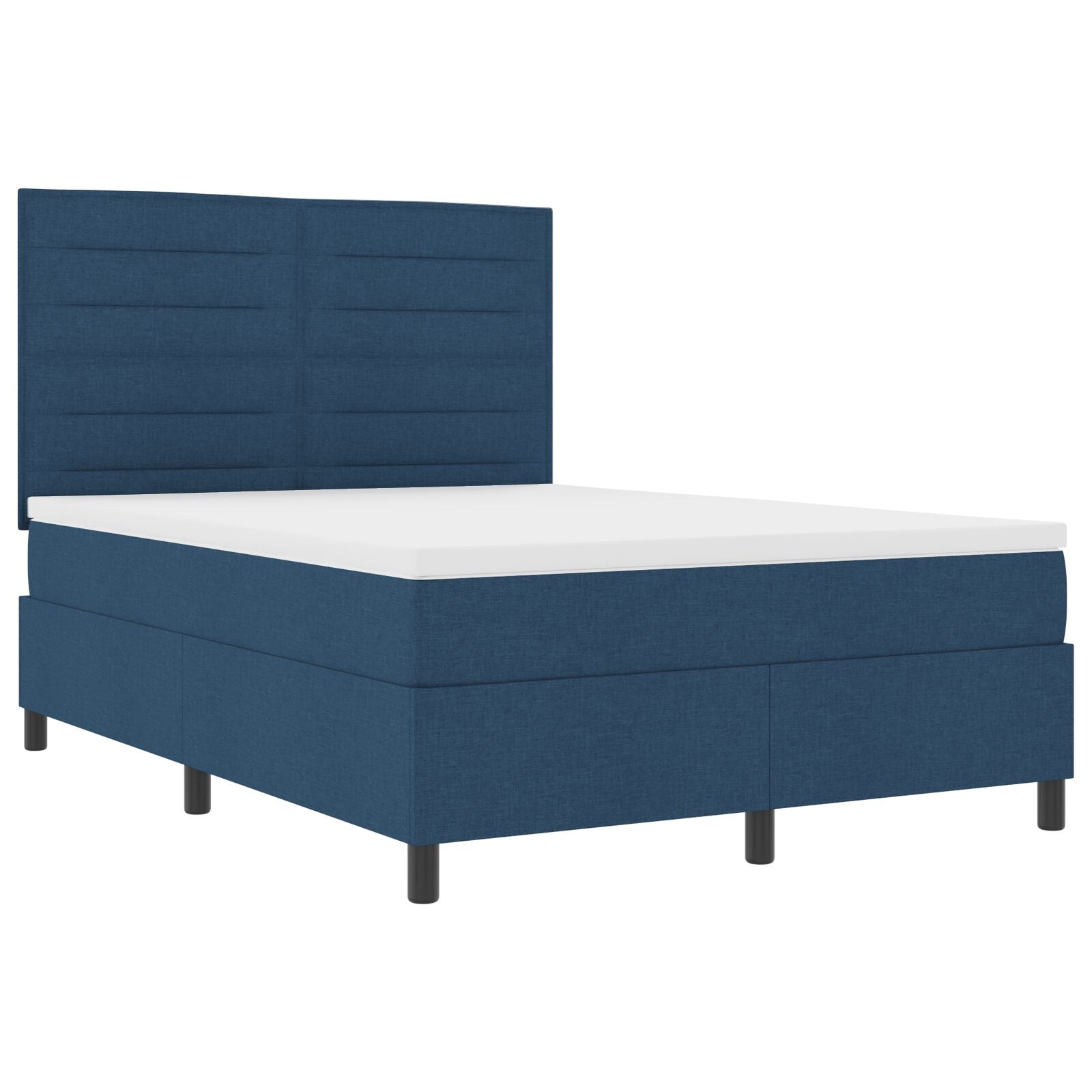 Boxspringbed Met Matras Stof Blauw 140 x 190 cm Lijnen ontwerp