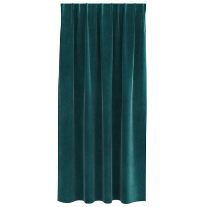 Zwarte Gordijnen Met Bovenband 2 Stuks Velours Donkergroen 140 x 175 cm met ingenaaid tape