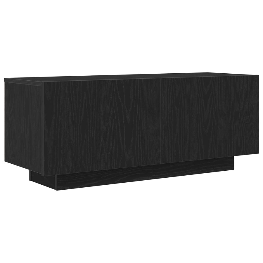 Tv-Kast Met Led-Verlichting - Zwart Eiken - 180X35X40 Cm - Bewerkt Hout