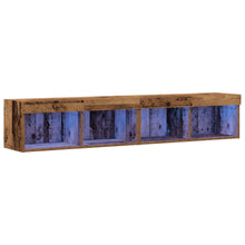Tv Wandkasten Met Led-Verlichting 2 Stuks Oud Hout Oude Hout