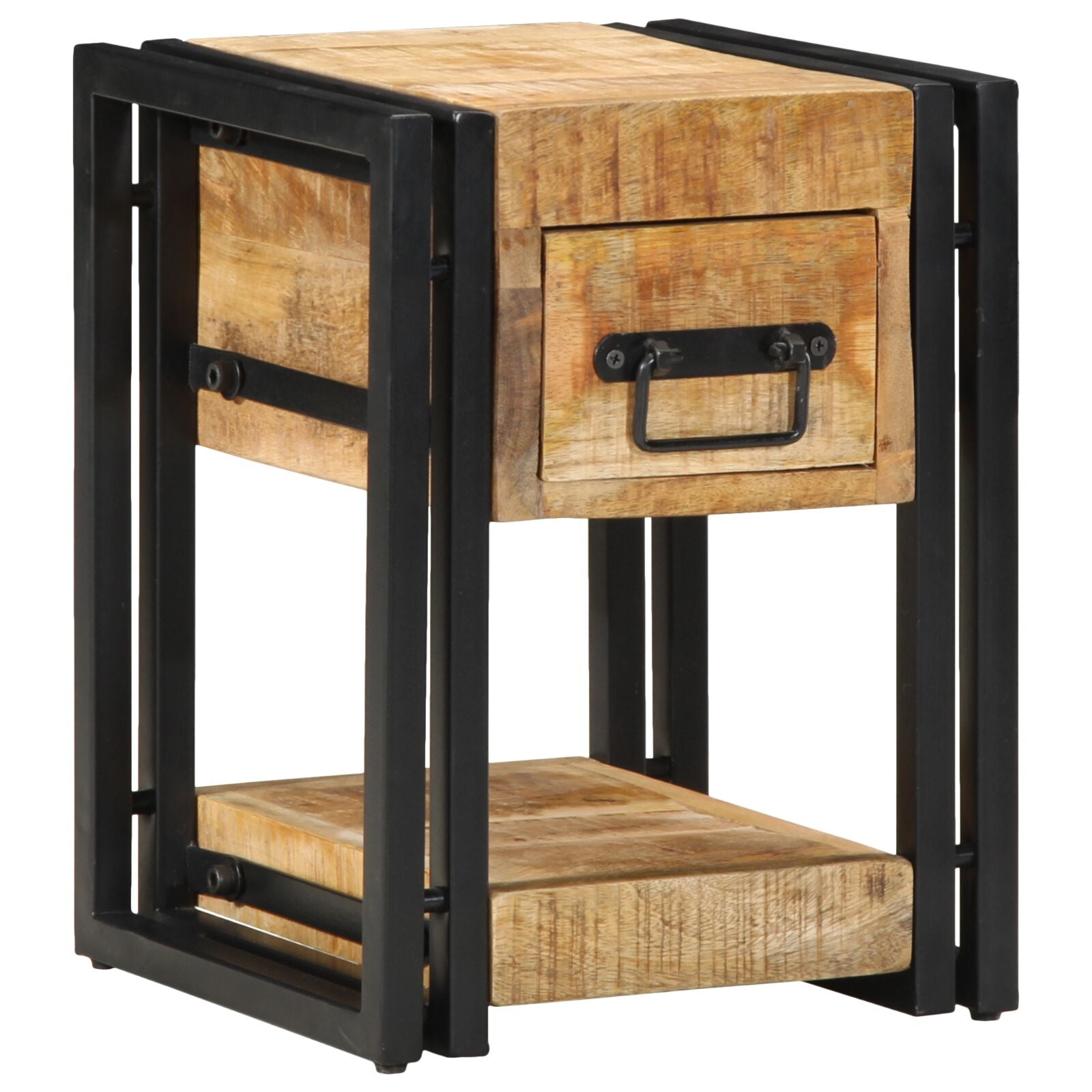 Nachtkast 40X40X40 Cm Massief Mangohout 1 30 x 30 x 40 cm Massief ruw mangohout