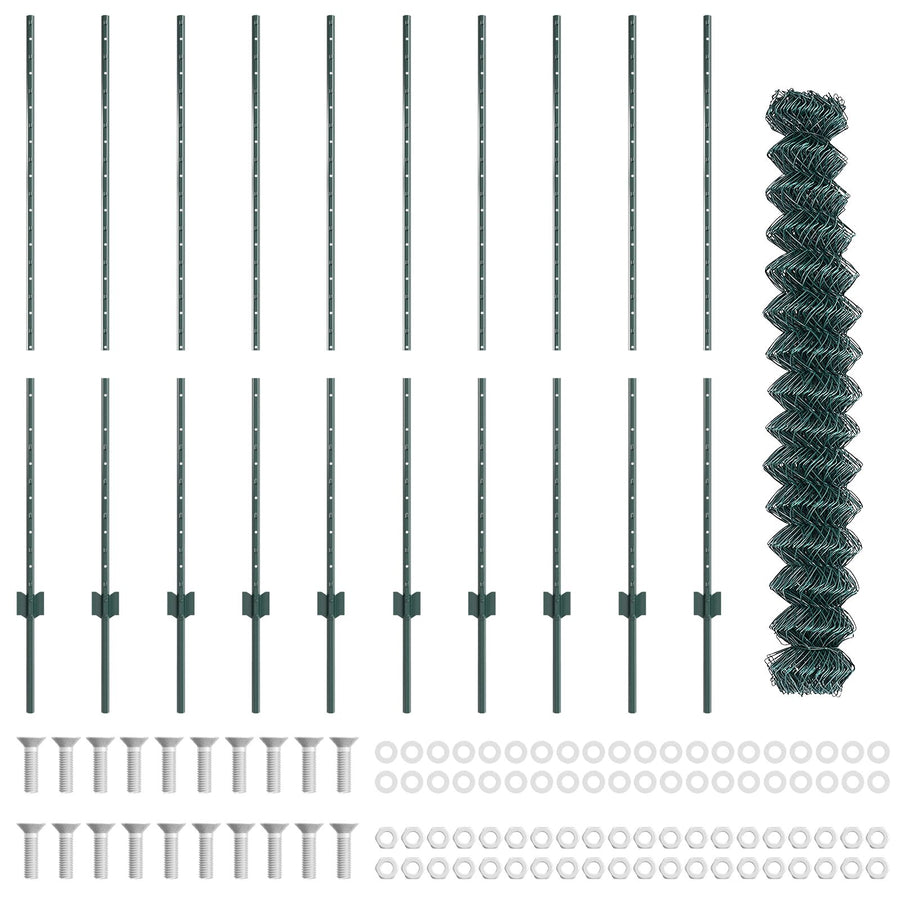 Kettinglink Hek Met 10 U Palen Groen 1.4X10 M Staal