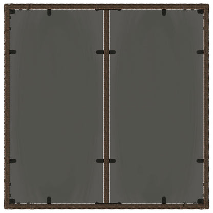 7-Delige Tuintafel Met Kussens Bruin Poly Rattan