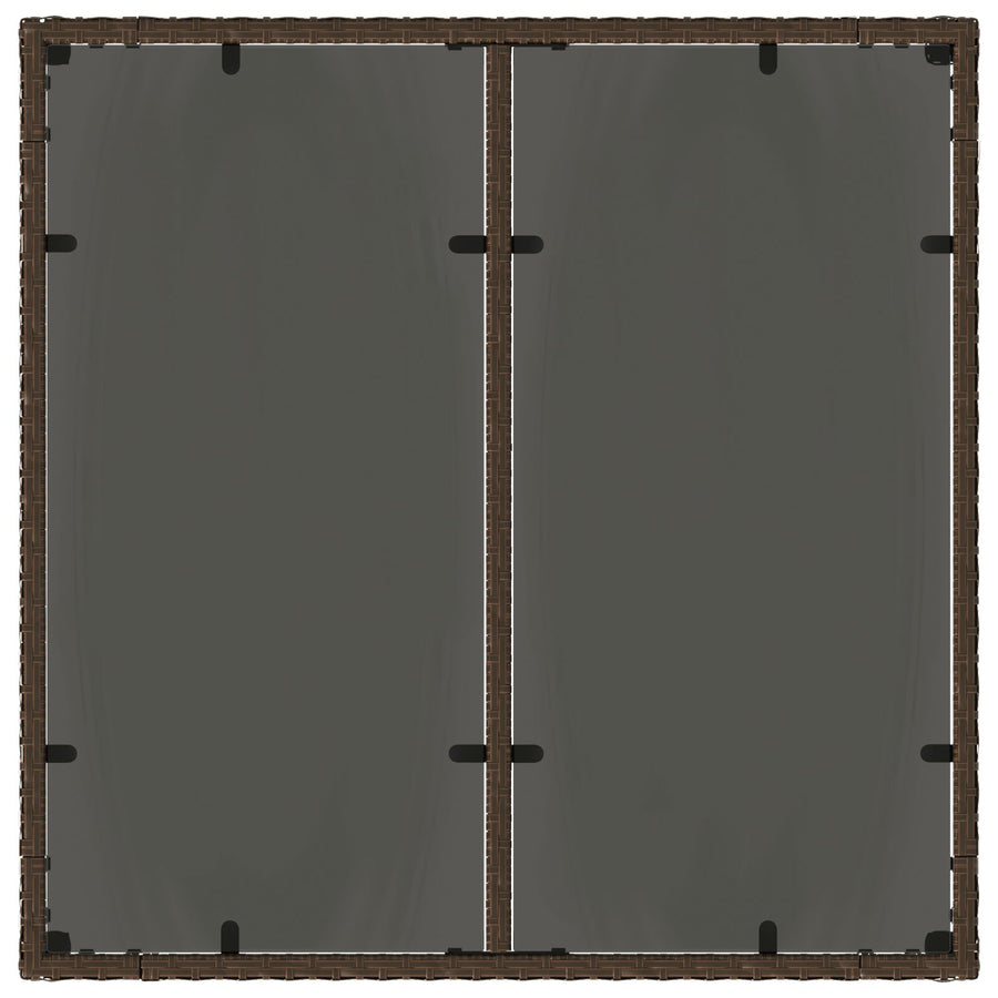 7-Delige Tuintafel Met Kussens Bruin Poly Rattan