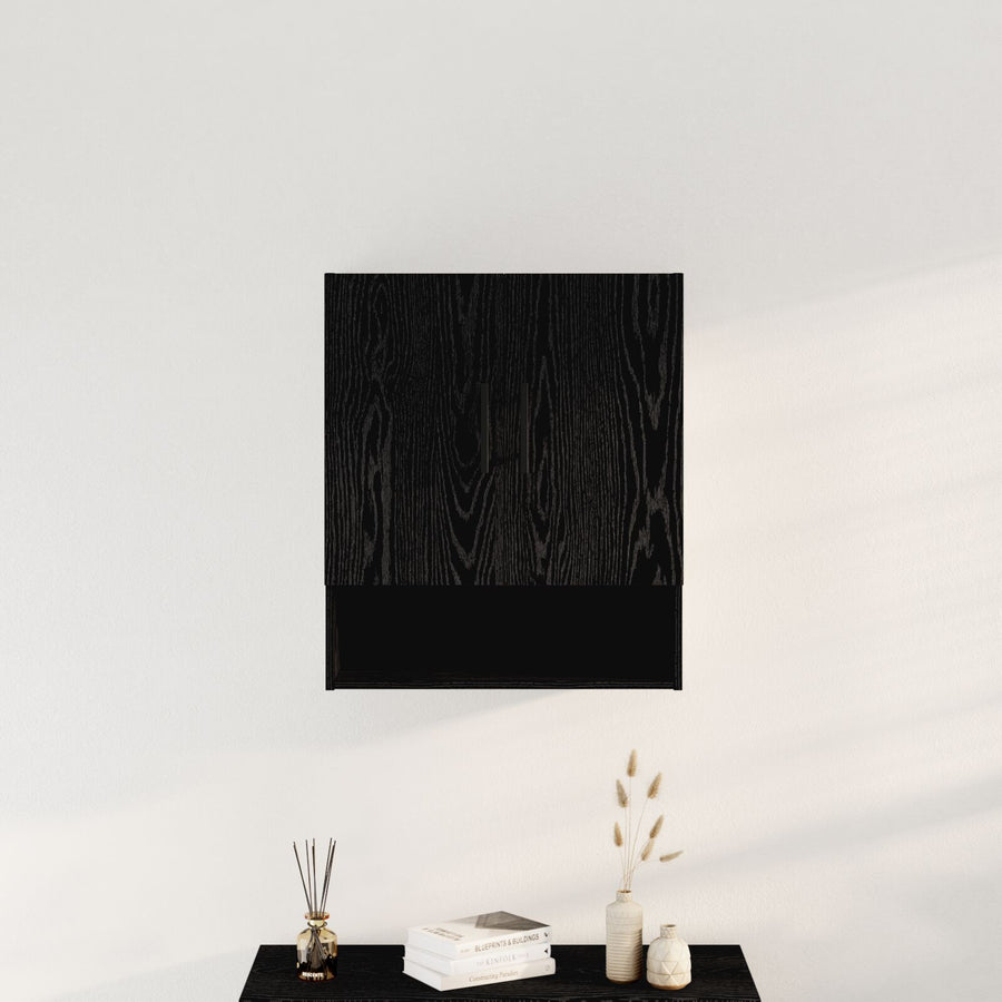 Wandkast Zwart Eiken 60X31X70 Cm Engineered Hout