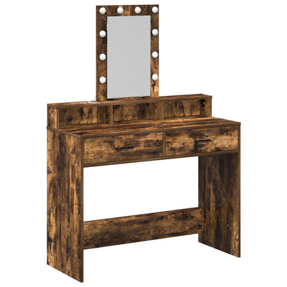 Kaptafel Met Led-Verlichting Gerookt eiken 100 x 41 x 140 cm