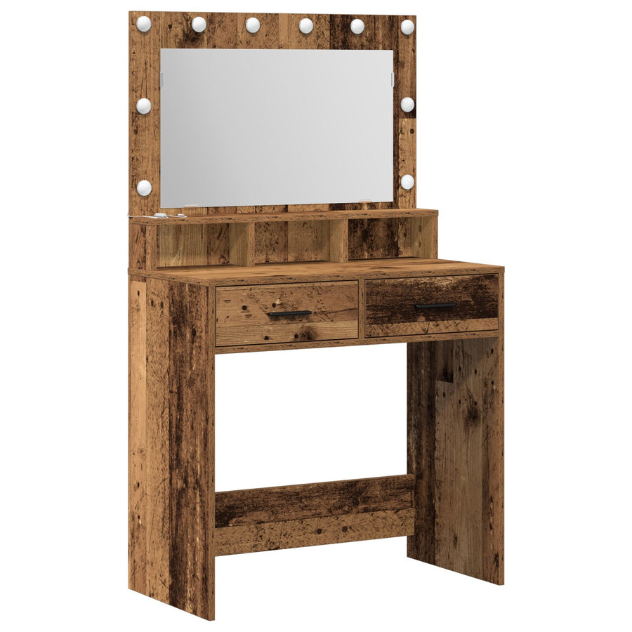 Kaptafel Met Led-Verlichting - Oud Hout 79 x 41 x 135 cm Oude Hout