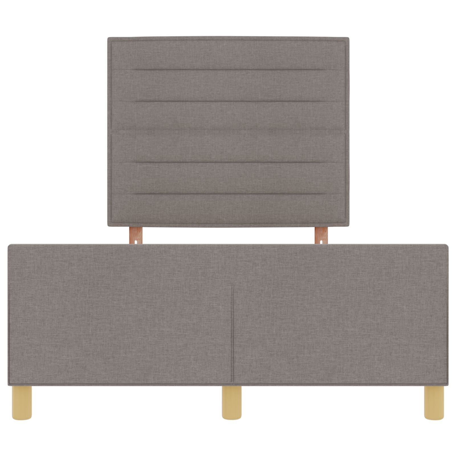 Taupe Stoffen Bedframe 140X190 Cm Crème
