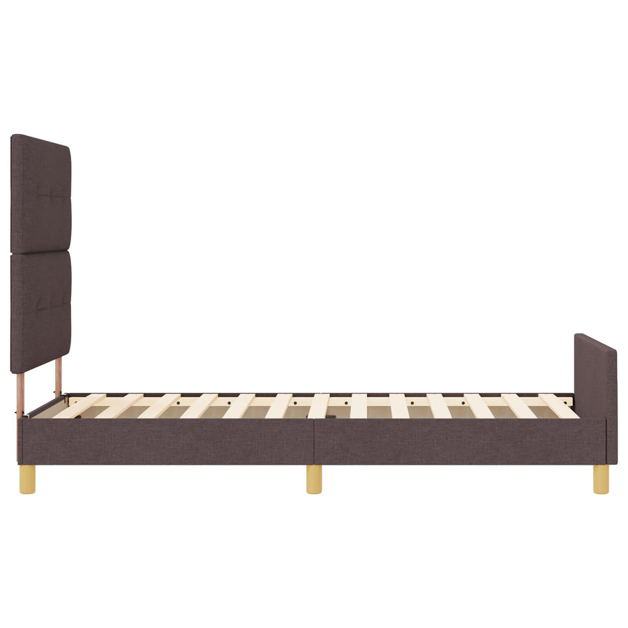 Bedframe Donkerbruin 90X200 Cm Stof Crème