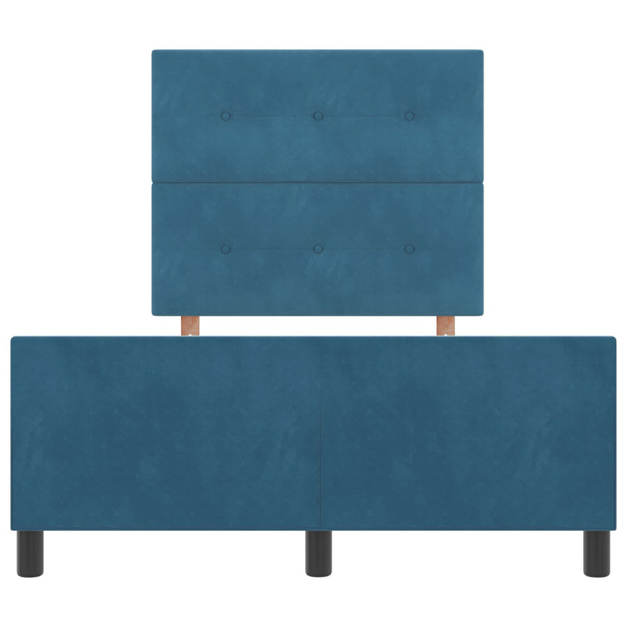 Bedframe Donkerblauw 120X190 Cm Fluweel Crème