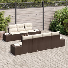 8-Delige Tuinsalonset Met Kussens Bruin Poly Rattan
