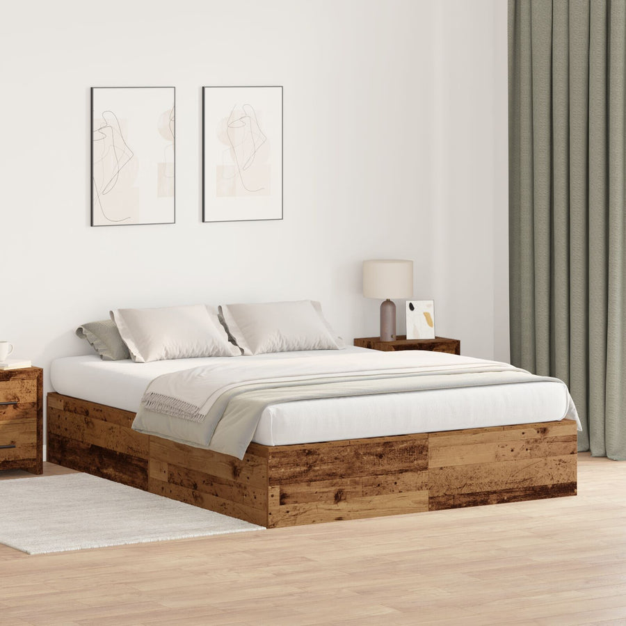 Opslagbedframe Oud Hout Oude Hout 135 x 190 cm