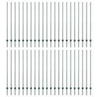 Fence Post 44 pcs Green 200 cm Steel