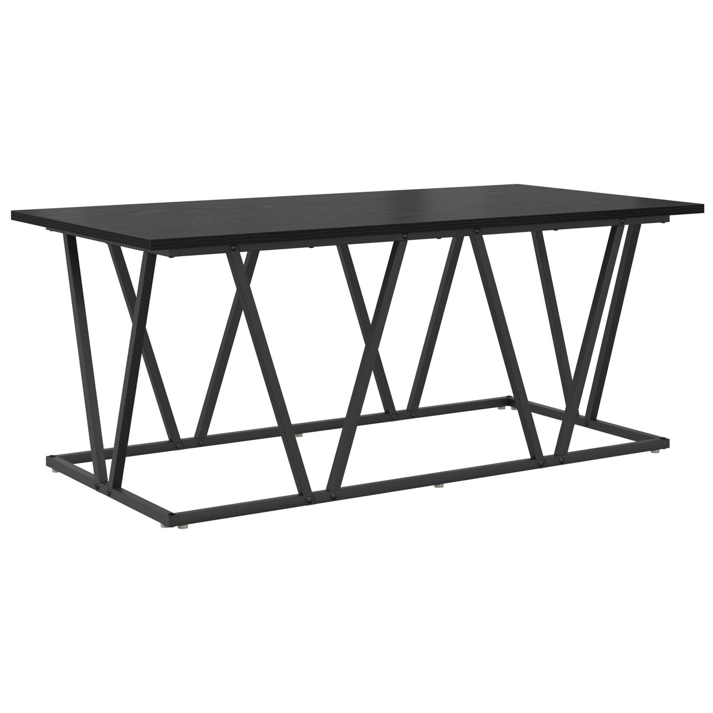 Salontafel 100X50X40 Cm Hout En Metaal Zwart eiken