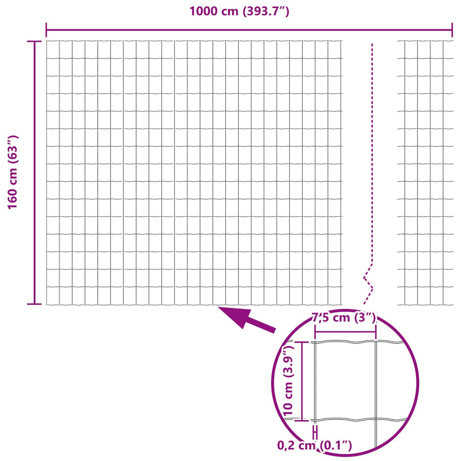 Euro Hek Met 5 U Palen Groen 1.6X10 M Staal