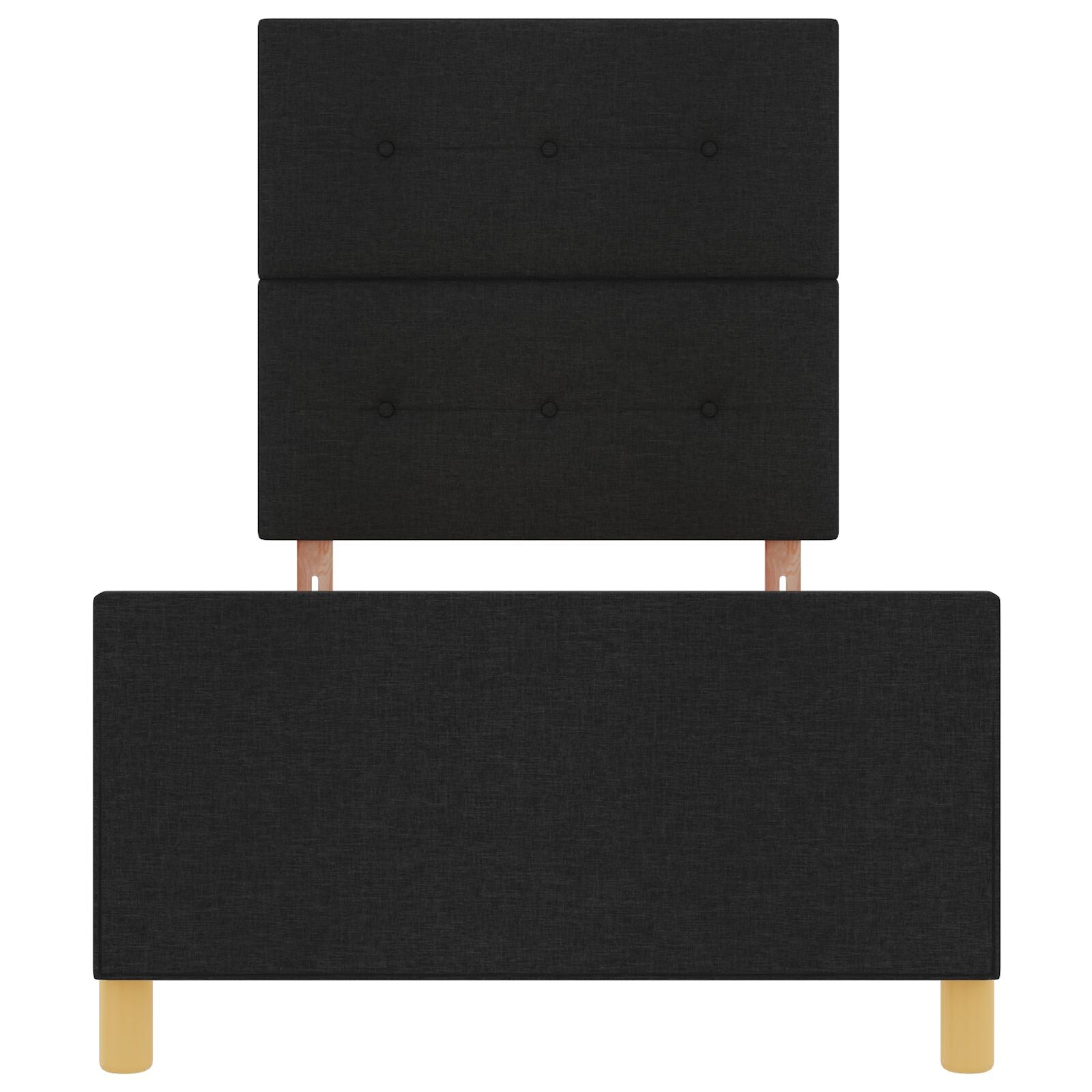 Zwarte Stoffen Bed Frame 90X200 Cm Crème