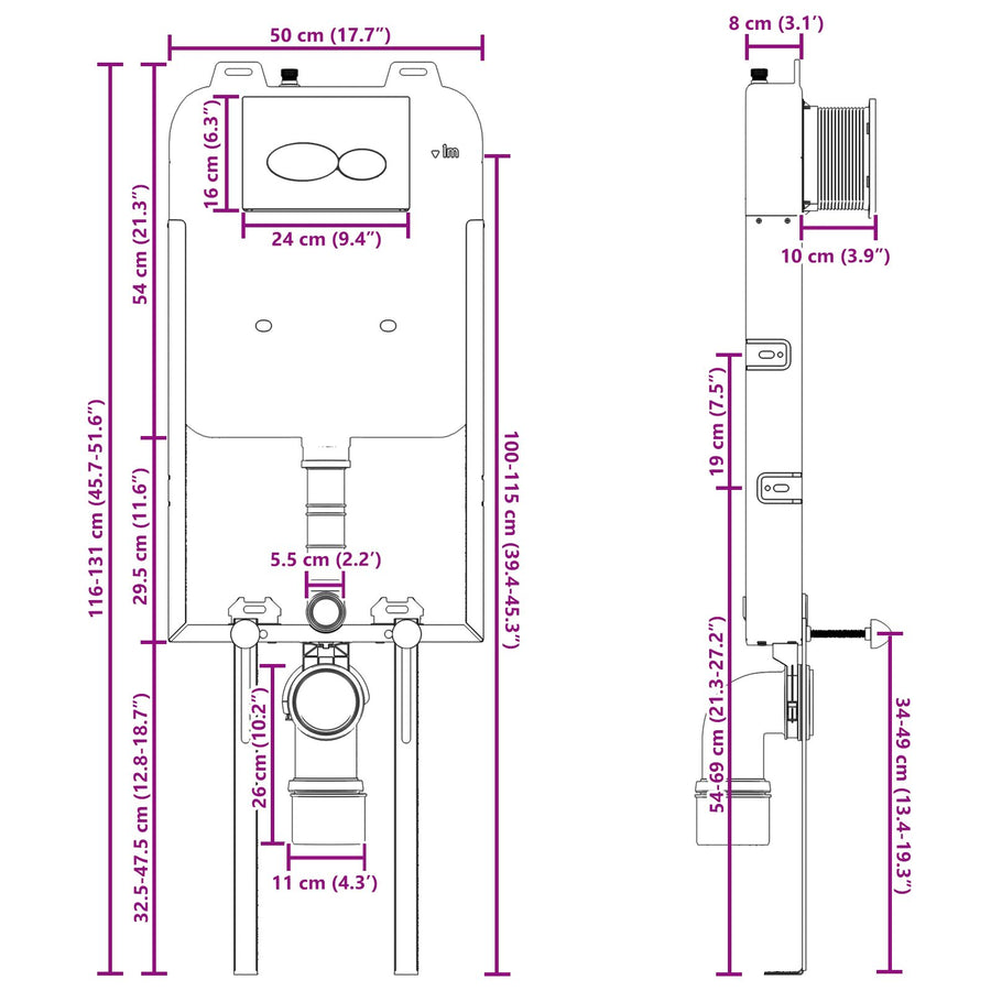 Badkameraccessoire Montage Wit Plastic 50 X 8 X 131 Cm