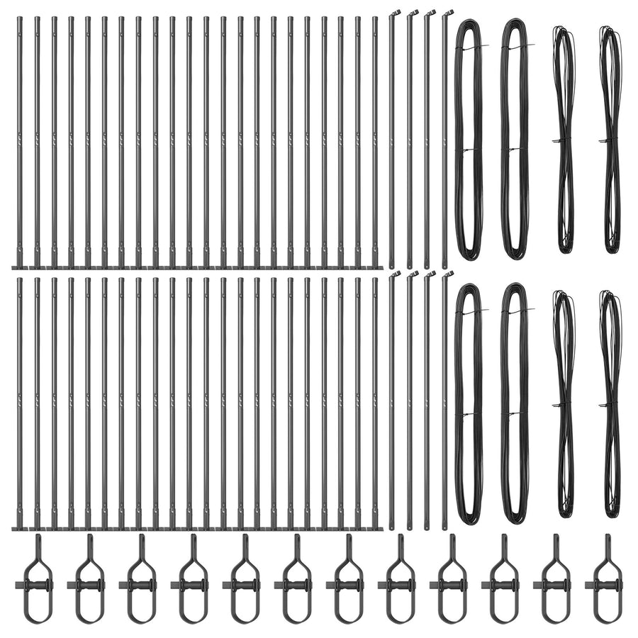 Fence Posts Set Van 104 Beton 3.2 X 3.2 X 83.5 Cm Grijs 160 cm 52x betonnen paal