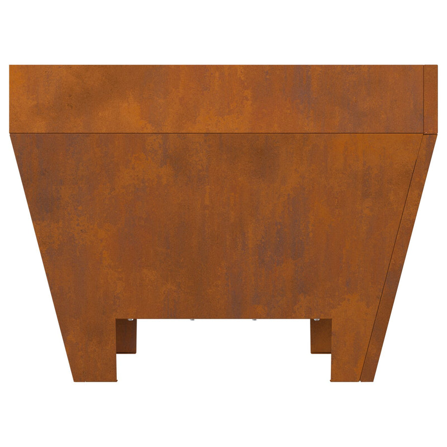 Vierkante Vuurkorf 50X50X30 Cm Weerbestendig Staal 50 x 50 x 38 cm Verweerd staal/Bruin