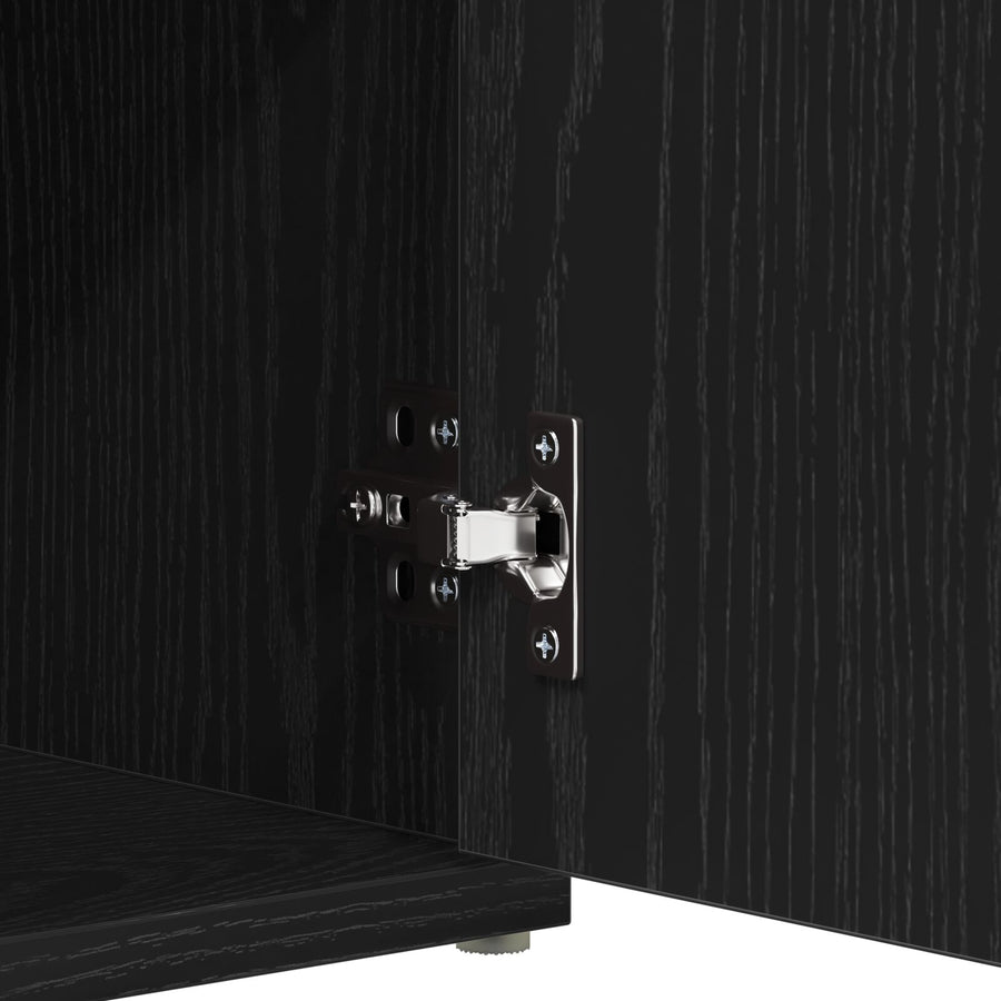 Opbergbank Zwart Eikenhout 100X30X48 Cm Geengineerd Hout