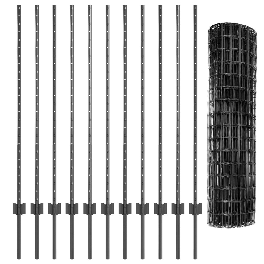 Tuinhekken Set Set Van 2 Grijs Poedergecoat Staal 25 X 1.2 M