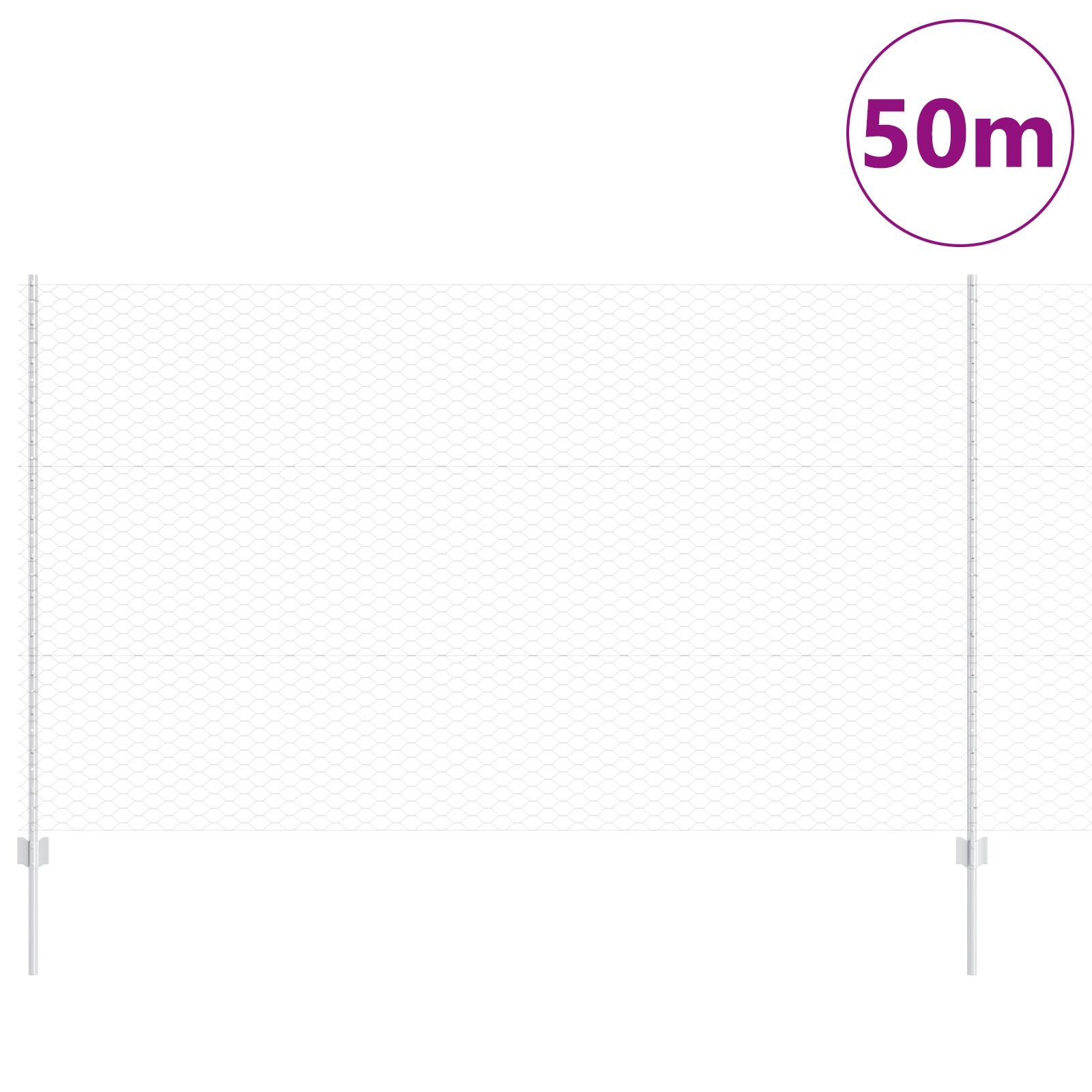 Schuttingpalen 22 St U-Channel 140 Cm Gegalvaniseerd Staal,  Hexagon Schutting 1,4X50 M Gegalvaniseerd Staal