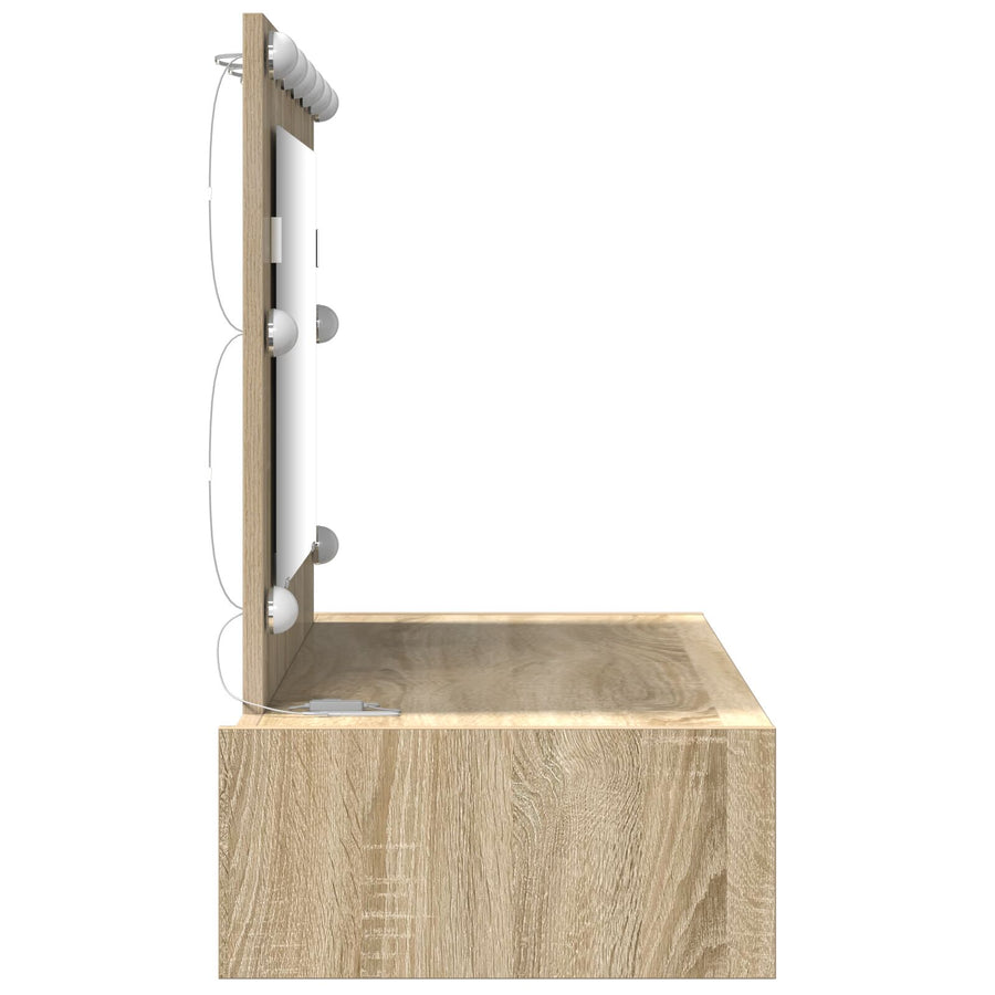 Wandgemonteerde Kaptafel Lichten In 100 x 40 x 70 cm Sonoma eiken met LED