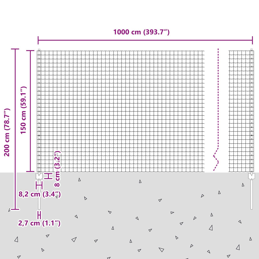 Euro Schutting Met 5 U-Palen Groen 1.5X10 M Staal