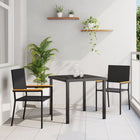 Tuinstoelen stapelbaar 2 stuks zwart poly riet